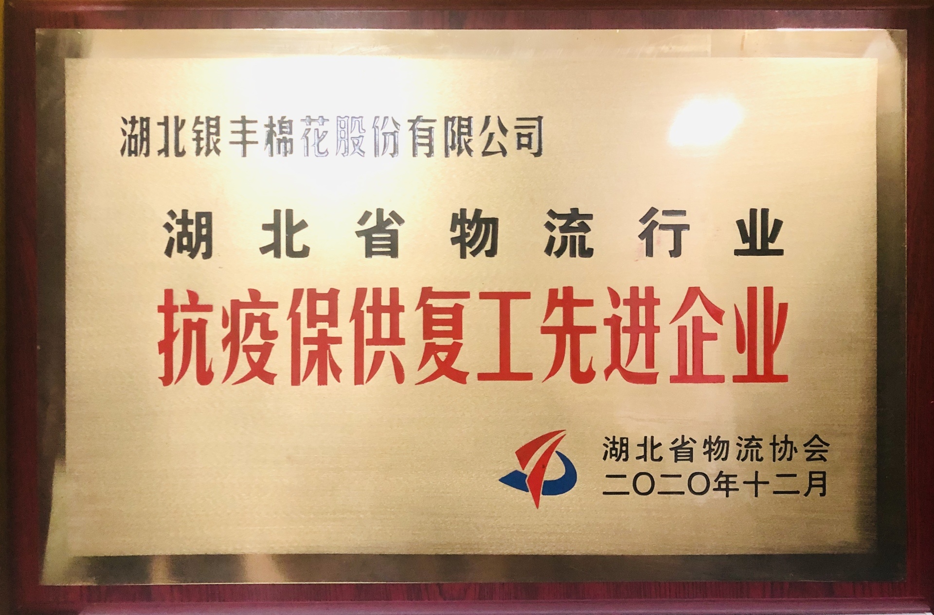 湖北省物流行業抗疫保供複工先進企業